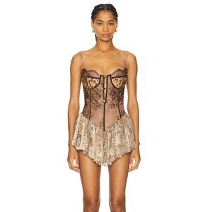 The Dolls House Roxanna Playsuit Safari Cheetah Leopard Short Babydoll Romper XS